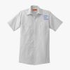 Short Sleeve Striped Industrial Work Shirt Thumbnail